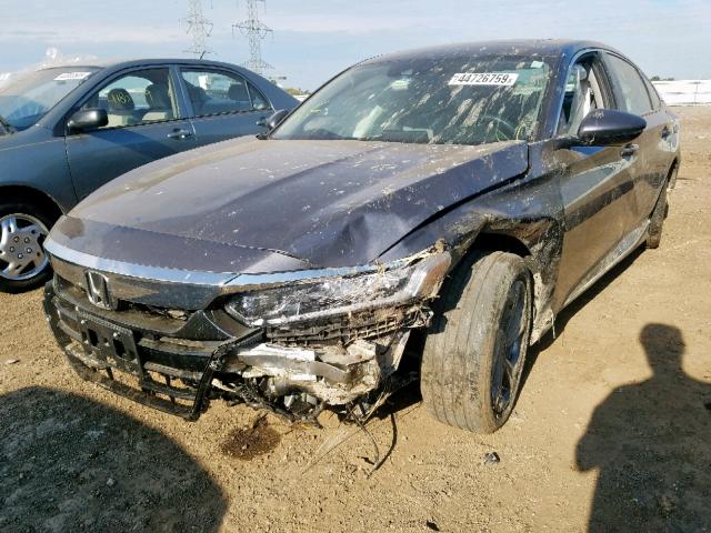 1HGCV2F50JA019089 - 2018 HONDA ACCORD EXL GRAY photo 2