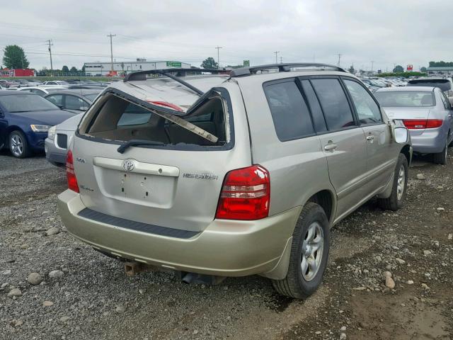 JTEHF21A230100542 - 2003 TOYOTA HIGHLANDER BEIGE photo 4