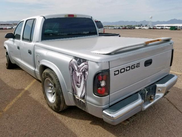 1B7HL48N62S642618 - 2002 DODGE DAKOTA QUA SILVER photo 3