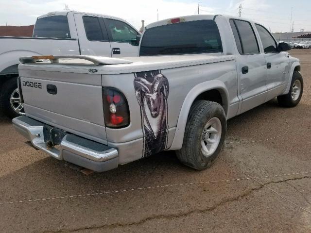 1B7HL48N62S642618 - 2002 DODGE DAKOTA QUA SILVER photo 4