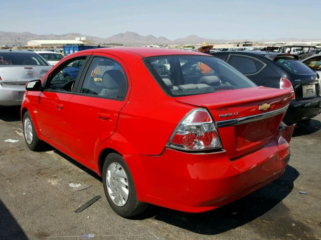 KL1TD5DE8AB114345 - 2010 CHEVROLET AVEO LS RED photo 3