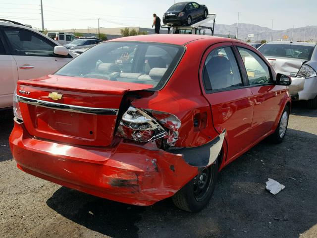 KL1TD5DE8AB114345 - 2010 CHEVROLET AVEO LS RED photo 4