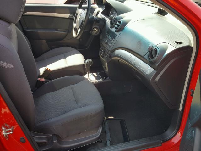 KL1TD5DE8AB114345 - 2010 CHEVROLET AVEO LS RED photo 5