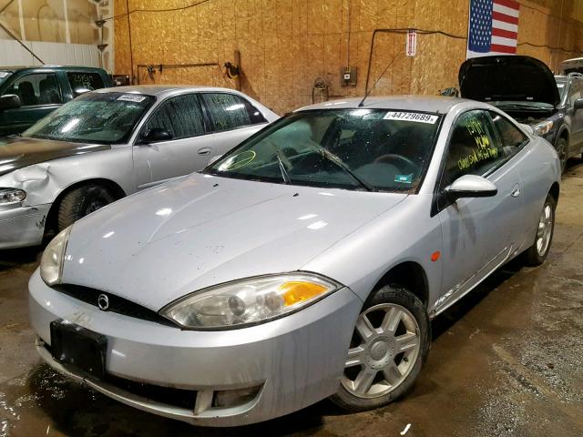 1ZWFT61L815626941 - 2001 MERCURY COUGAR V6 SILVER photo 2