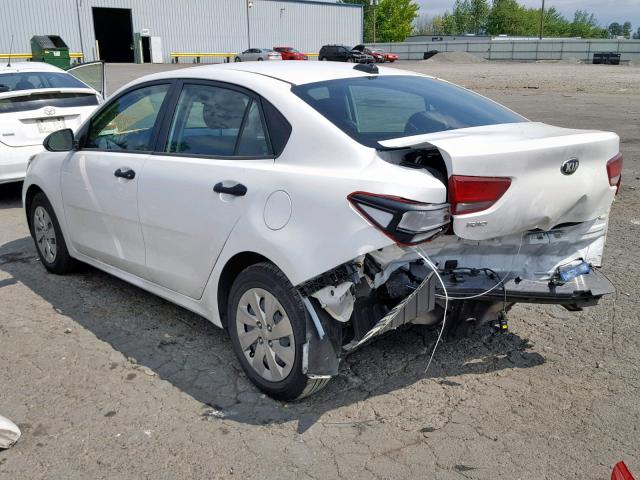 3KPA24AB1JE063784 - 2018 KIA RIO LX WHITE photo 3