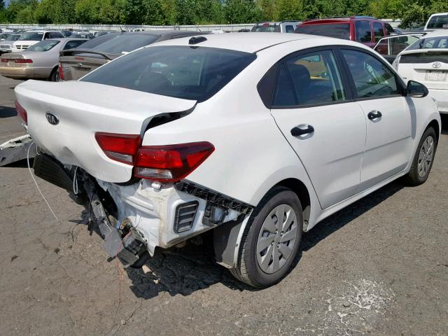 3KPA24AB1JE063784 - 2018 KIA RIO LX WHITE photo 4