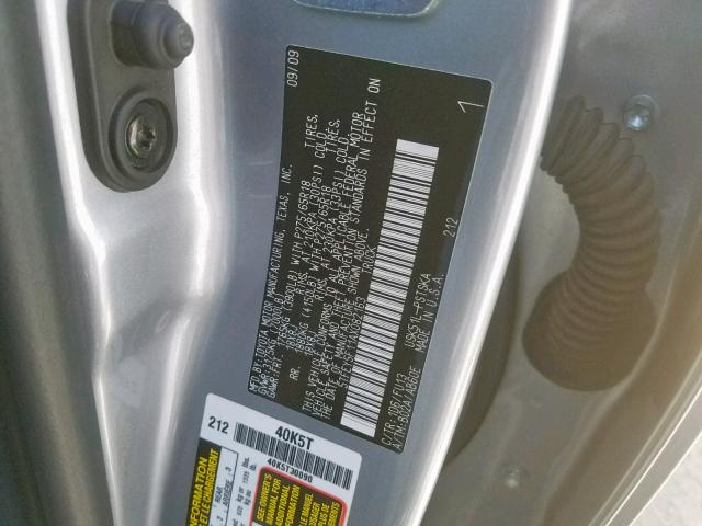 5TFEY5F11AX082163 - 2010 TOYOTA TUNDRA CRE SILVER photo 10