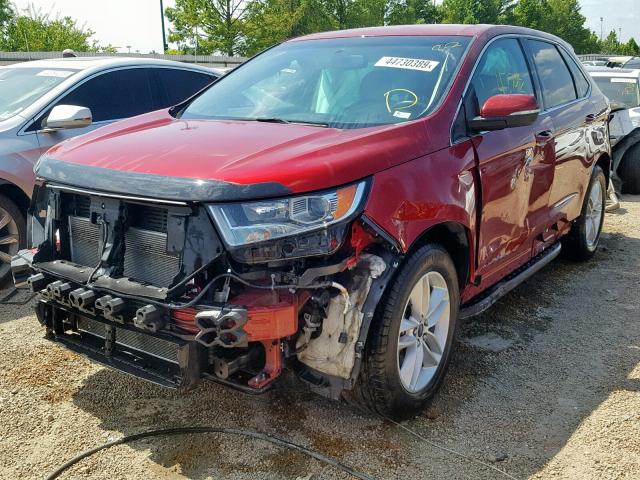 2FMTK3J8XFBB85528 - 2015 FORD EDGE SEL MAROON photo 2