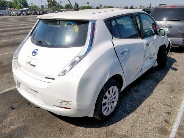 1N4AZ0CP3EC339480 - 2014 NISSAN LEAF S WHITE photo 4