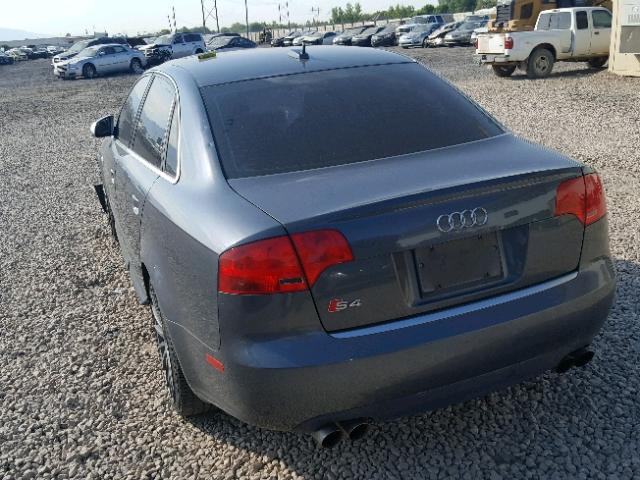 WAUGL68E55A519021 - 2005 AUDI NEW S4 QUA GRAY photo 3