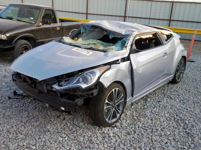 KMHTC6AE0HU313325 - 2017 HYUNDAI VELOSTER T SILVER photo 2