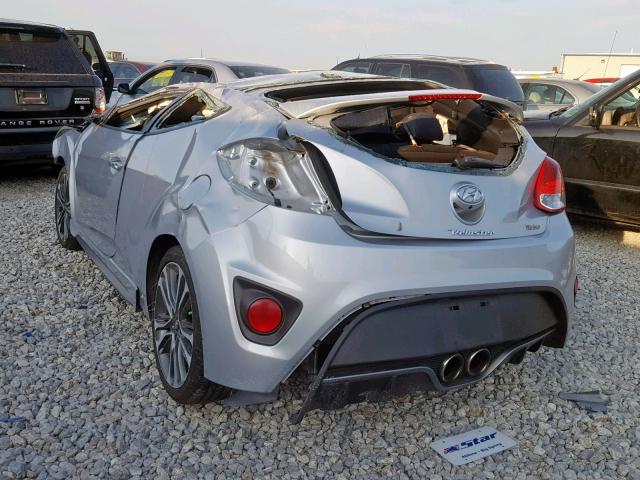 KMHTC6AE0HU313325 - 2017 HYUNDAI VELOSTER T SILVER photo 3