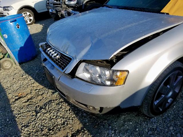 WAUVT68E94A046343 - 2004 AUDI A4 3.0 AVA SILVER photo 9