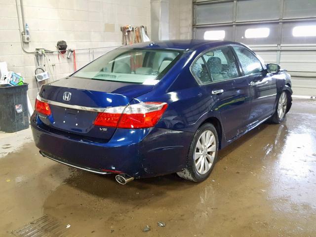 1HGCR3F84DA002790 - 2013 HONDA ACCORD EXL BLUE photo 3