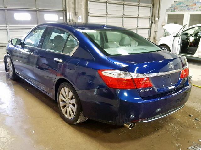 1HGCR3F84DA002790 - 2013 HONDA ACCORD EXL BLUE photo 4