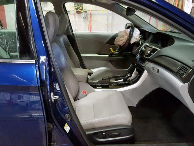 1HGCR3F84DA002790 - 2013 HONDA ACCORD EXL BLUE photo 5