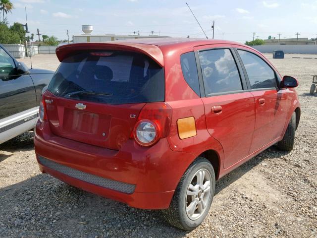 KL1TD6DE3BB211346 - 2011 CHEVROLET AVEO LS RED photo 4