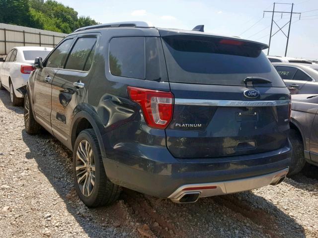 1FM5K8HT3HGB39552 - 2017 FORD EXPLORER P BLACK photo 3