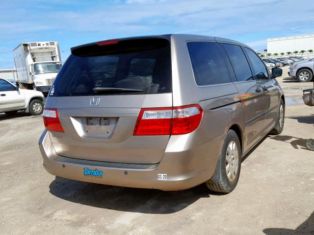 5FNRL38277B122260 - 2007 HONDA ODYSSEY LX BEIGE photo 4