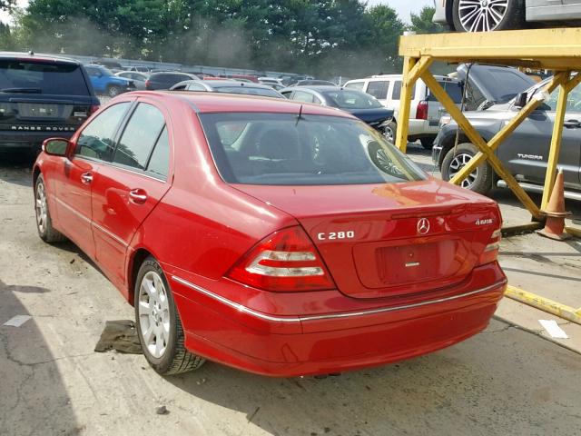 WDBRF92H46F771451 - 2006 MERCEDES-BENZ C 280 4MAT RED photo 3