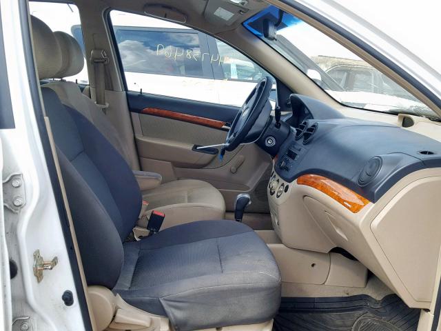 KL1TD56667B033780 - 2007 CHEVROLET AVEO BASE თეთრი ფოტო 5