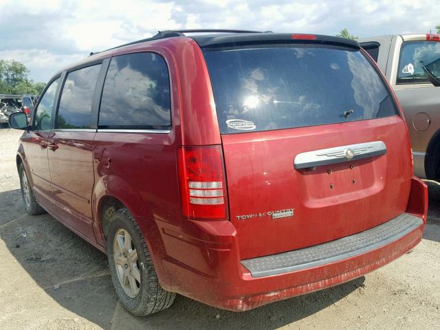 2A8HR54P38R776520 - 2008 CHRYSLER TOWN & COU MAROON photo 3