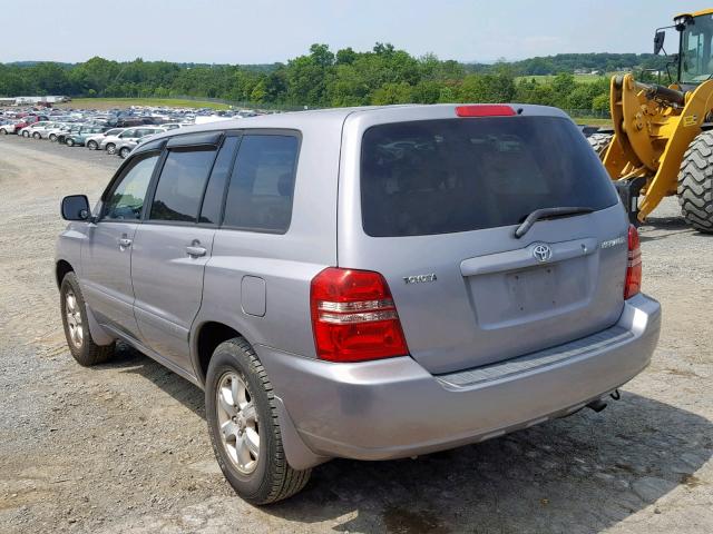 JTEGD21AX20038632 - 2002 TOYOTA HIGHLANDER GRAY photo 3