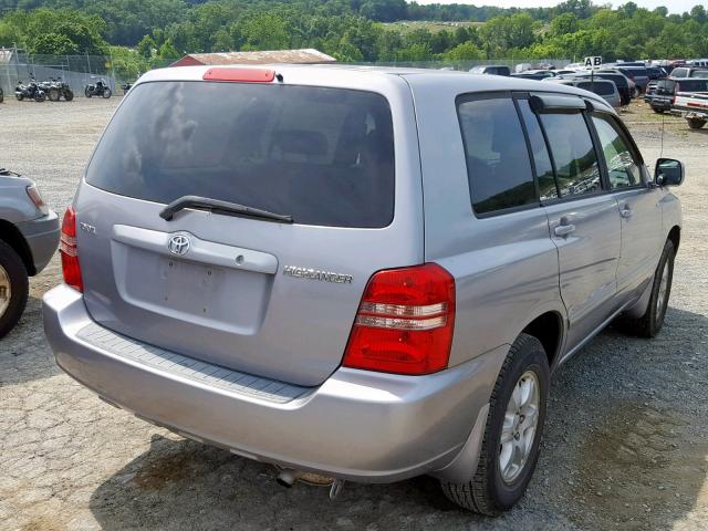 JTEGD21AX20038632 - 2002 TOYOTA HIGHLANDER GRAY photo 4