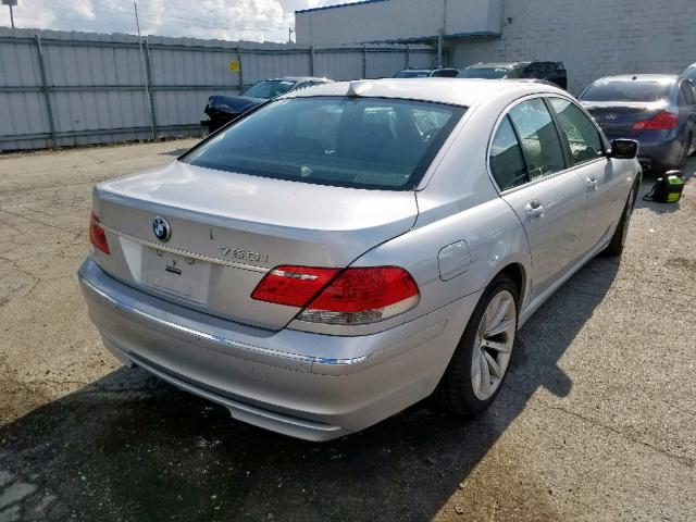 WBAHL83537DT09350 - 2007 BMW 750 I SILVER photo 4