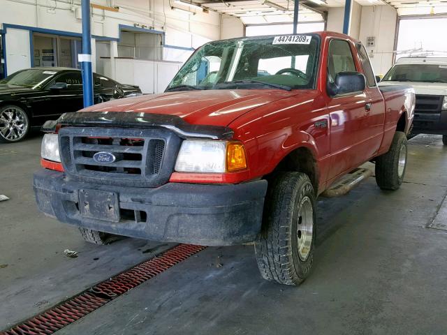 1FTYR14U95PA76570 - 2005 FORD RANGER SUP RED photo 2