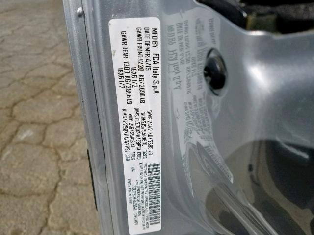 ZFBERFBT9F6A39848 - 2015 RAM PROMASTER 银色 照片 10