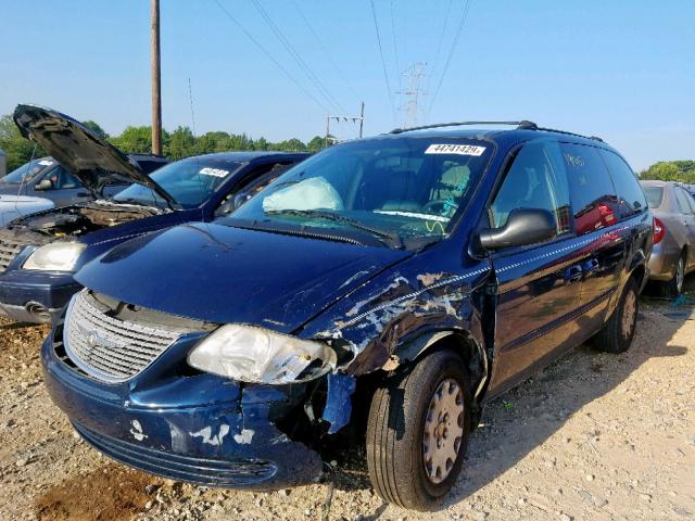 2C4GP44341R258860 - 2001 CHRYSLER TOWN & COU BLUE photo 2