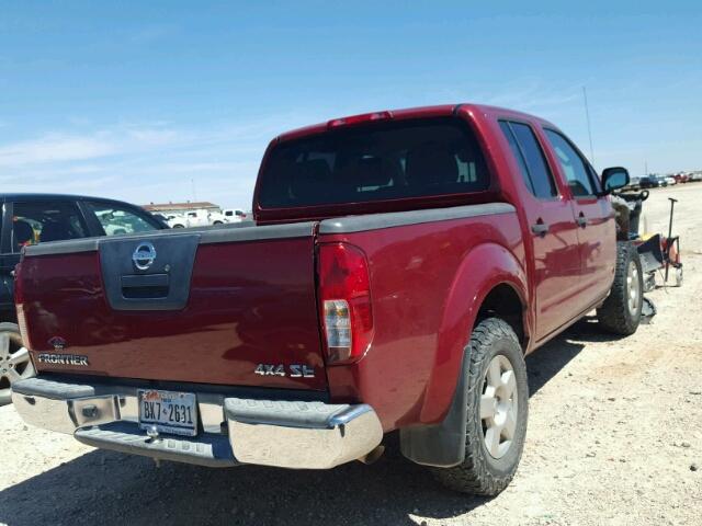 1N6AD07W98C409981 - 2008 NISSAN FRONTIER C BURGUNDY photo 4