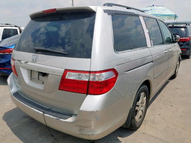 5FNRL38467B439402 - 2007 HONDA ODYSSEY EX SILVER photo 4