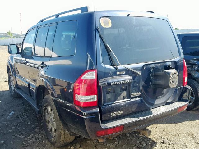 JA4MW51S34J009847 - 2004 MITSUBISHI MONTERO LI BLUE photo 3