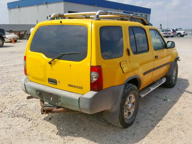 5N1ED28Y81C522628 - 2001 NISSAN XTERRA XE YELLOW photo 4