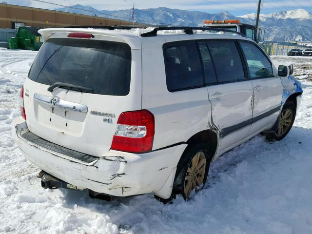 JTEDW21A460006195 - 2006 TOYOTA HIGHLANDER WHITE photo 4