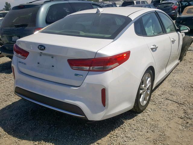 KNAGT4LE6H5017482 - 2017 KIA OPTIMA HYB WHITE photo 4