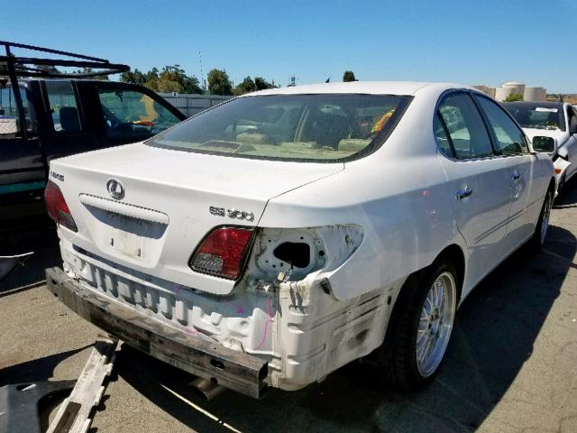 JTHBF30G230130614 - 2003 LEXUS ES 300 WHITE photo 4