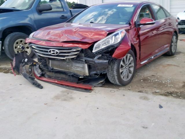 5NPE34AFXFH245598 - 2015 HYUNDAI SONATA SPO BURGUNDY photo 2