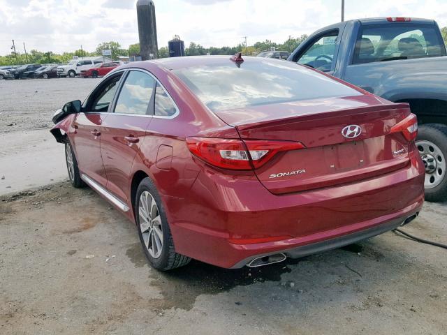 5NPE34AFXFH245598 - 2015 HYUNDAI SONATA SPO BURGUNDY photo 3