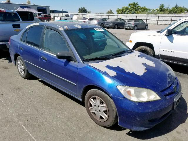 2HGES16395H505515 - 2005 HONDA CIVIC DX V BLUE photo 1