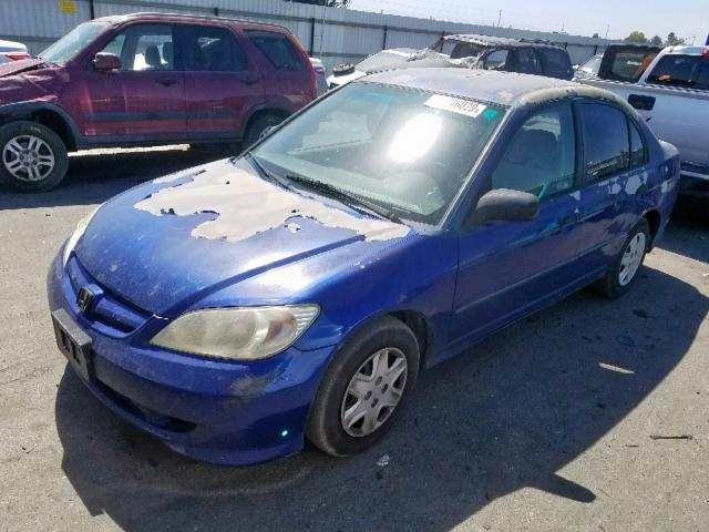 2HGES16395H505515 - 2005 HONDA CIVIC DX V BLUE photo 2