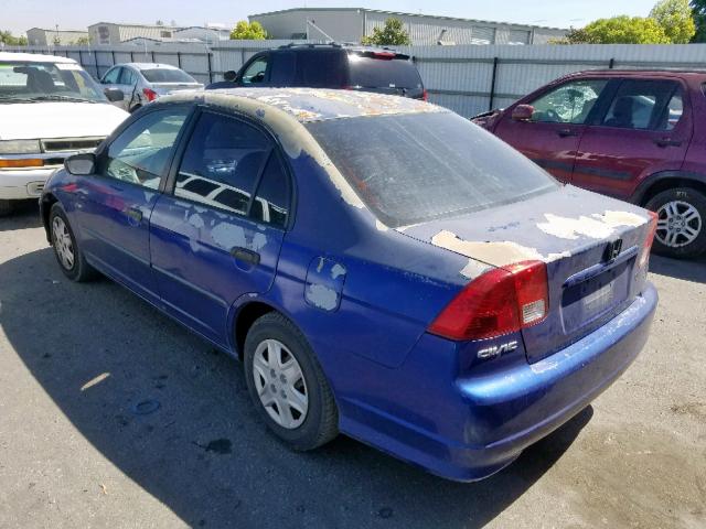 2HGES16395H505515 - 2005 HONDA CIVIC DX V BLUE photo 3