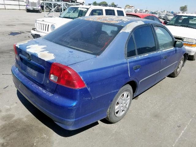 2HGES16395H505515 - 2005 HONDA CIVIC DX V BLUE photo 4