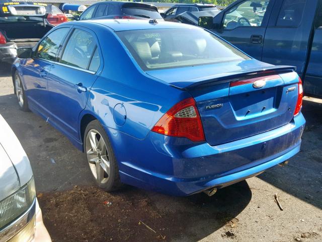 3FAHP0KC1BR131355 - 2011 FORD FUSION SPO BLUE photo 3