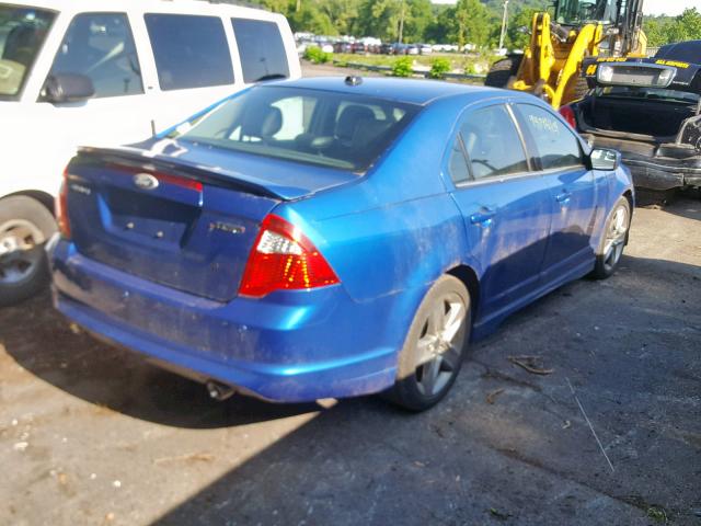 3FAHP0KC1BR131355 - 2011 FORD FUSION SPO BLUE photo 4