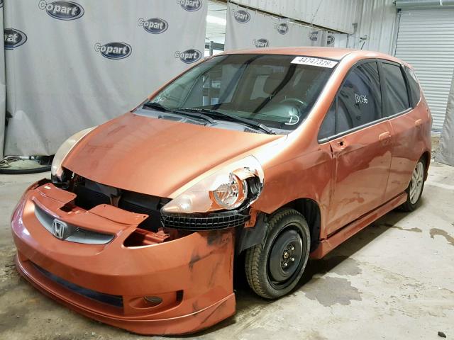 JHMGD38668S025609 - 2008 HONDA FIT SPORT ORANGE photo 2