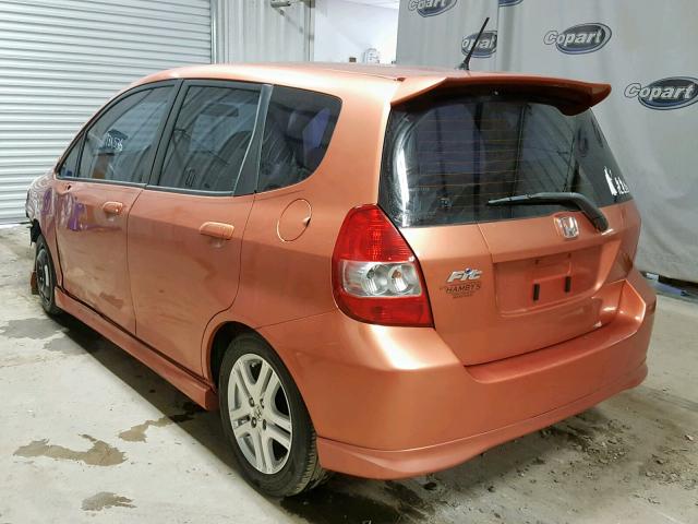 JHMGD38668S025609 - 2008 HONDA FIT SPORT ORANGE photo 3