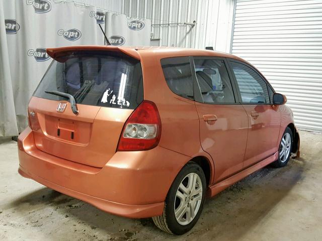 JHMGD38668S025609 - 2008 HONDA FIT SPORT ORANGE photo 4